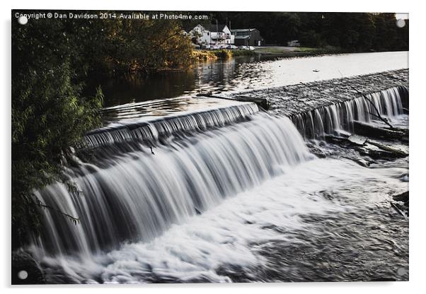 Llandaff Weir Acrylic by Dan Davidson