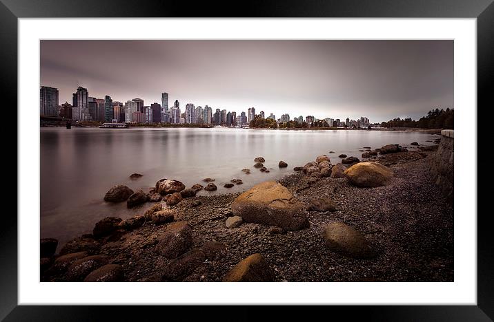 Vancouver harbour Stanley park Framed Mounted Print by Leighton Collins