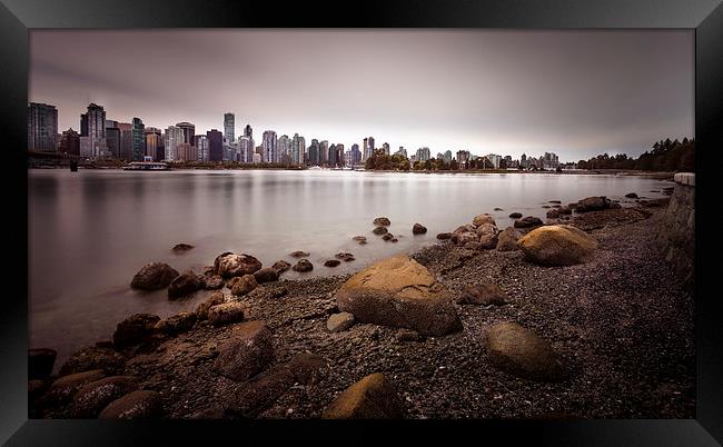 Vancouver harbour Stanley park Framed Print by Leighton Collins