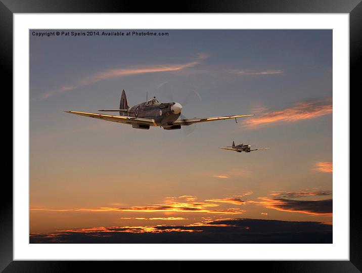 Spitfire - Mission Complete Framed Mounted Print by Pat Speirs
