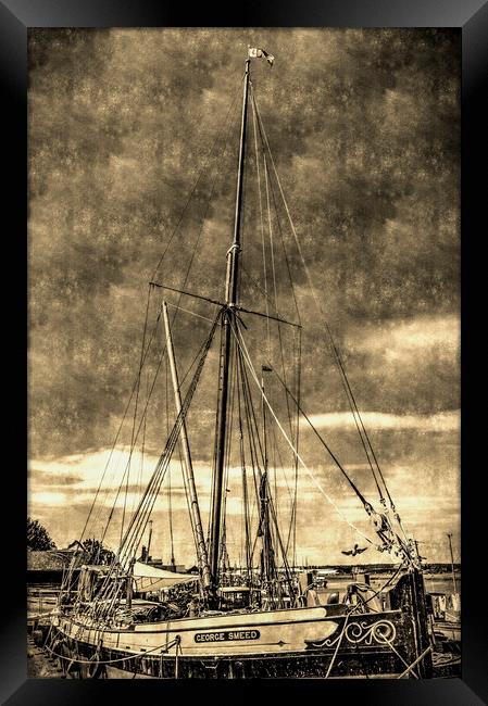 Thames Sailing Barge vintage Framed Print by David Pyatt