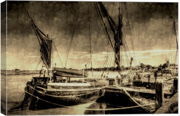 Thames sailing barges vintage Canvas Print by David Pyatt