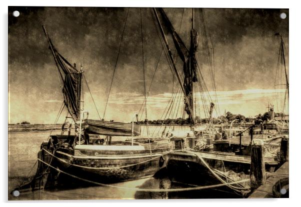 Thames sailing barges vintage Acrylic by David Pyatt