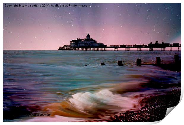 EASTBOURNE PIER Print by sylvia scotting