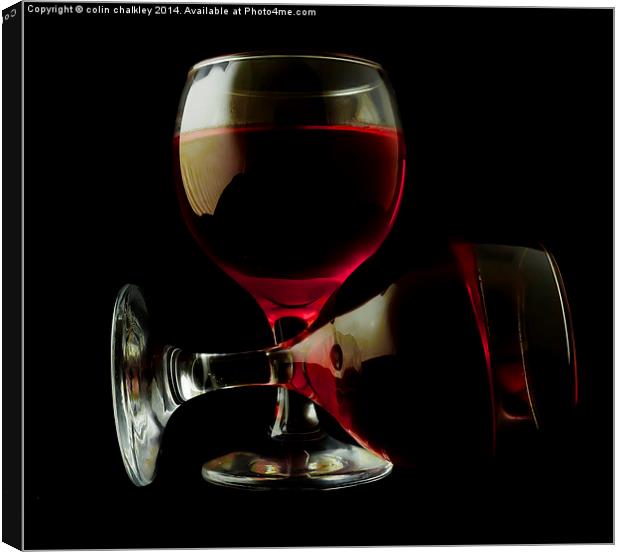 Two Glasses of Red Wine Canvas Print by colin chalkley