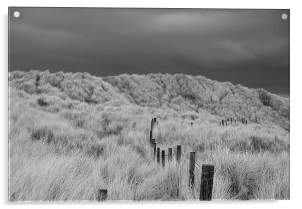 Storm Clouds at Bambburgh Sanddunes Acrylic by Rob Washington