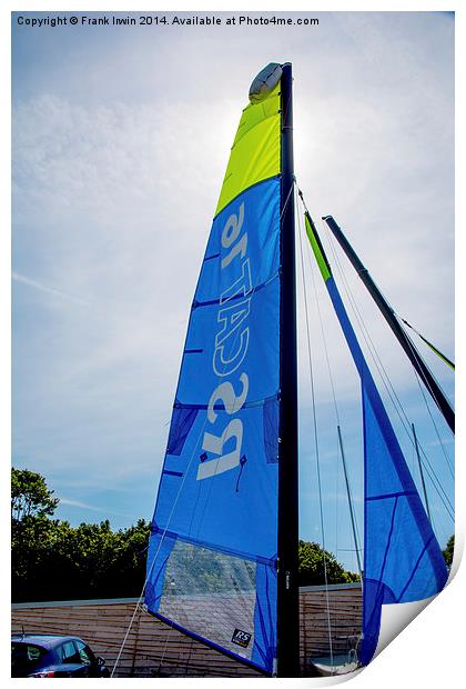 Blue Sails in the sun Print by Frank Irwin
