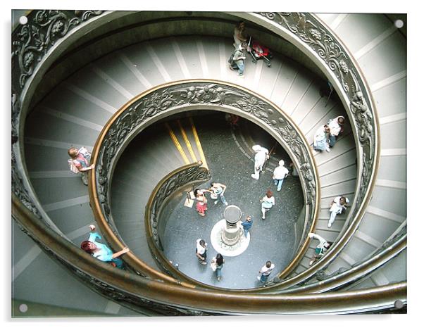 Vatican Staircase Acrylic by Alison Ward