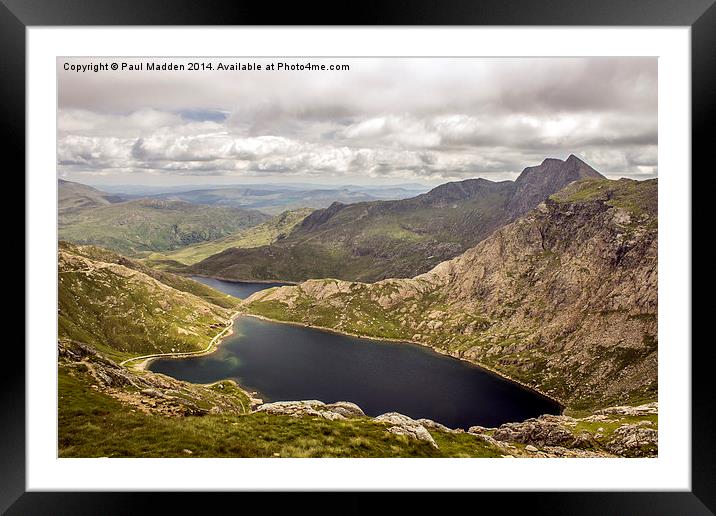 Snowdon looking down Framed Mounted Print by Paul Madden