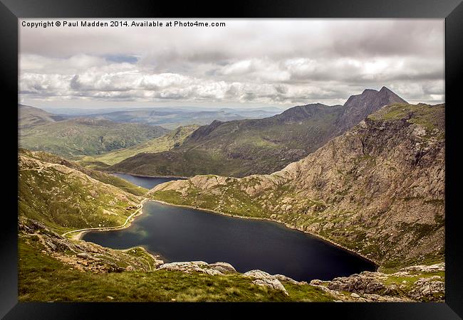 Snowdon looking down Framed Print by Paul Madden