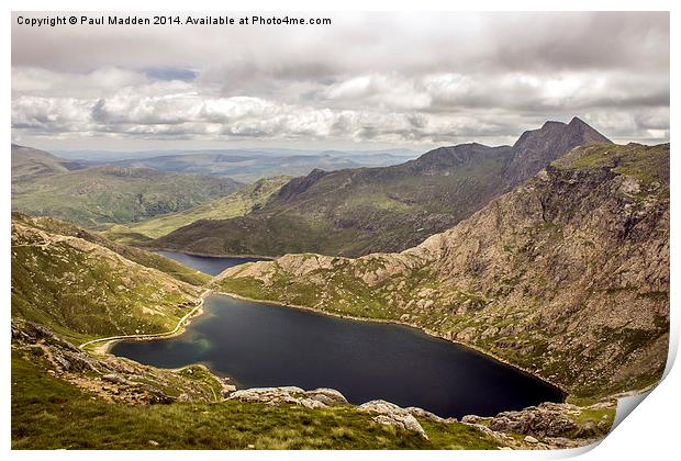 Snowdon looking down Print by Paul Madden