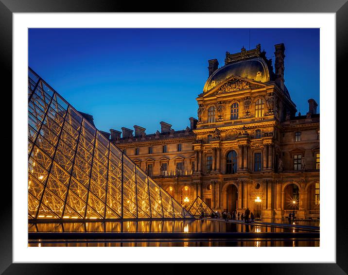 The Louvre, Paris, France Framed Mounted Print by Mark Llewellyn