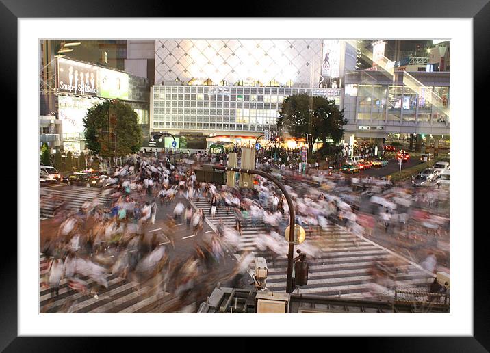 Shibuya Crossing Framed Mounted Print by Adam Levy