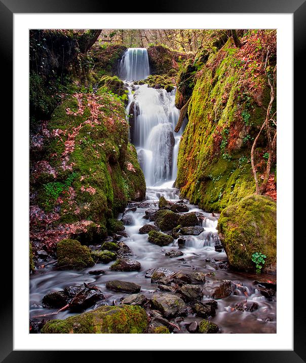 Clampit Falls Framed Mounted Print by Dave Rowlatt