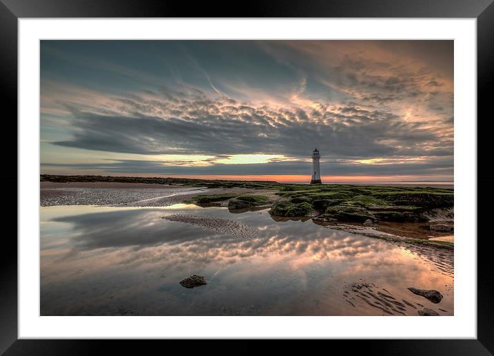 Clouds, sunset and reflections Framed Mounted Print by Paul Farrell Photography