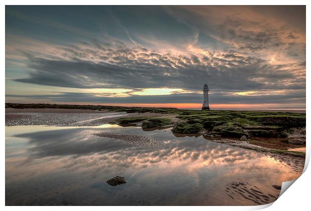 Clouds, sunset and reflections Print by Paul Farrell Photography