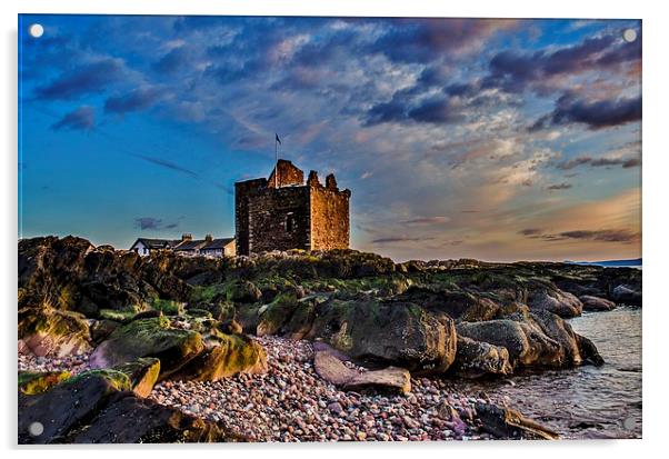 Portencross castle. Ayrshire Acrylic by carolann walker