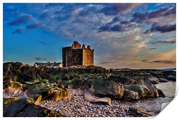 Portencross castle. Ayrshire Print by carolann walker