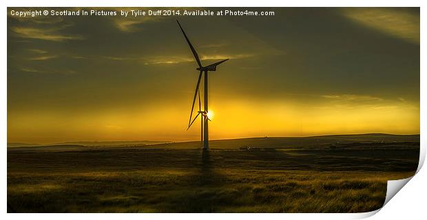 Turbines in a Scottish Sunset Print by Tylie Duff Photo Art