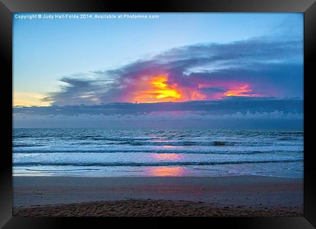 Fire in the Morning Sky Framed Print by Judy Hall-Folde