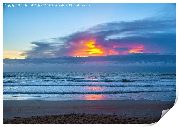 Fire in the Morning Sky Print by Judy Hall-Folde