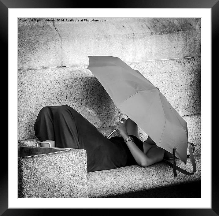  Lady with Umbrella  Framed Mounted Print by Phil Robinson