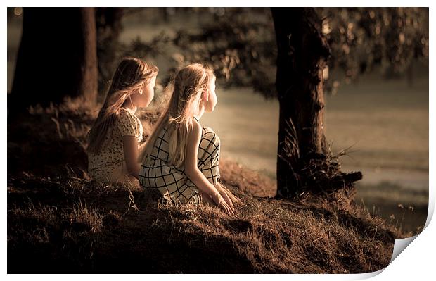  Sisters at sunset Print by Leighton Collins