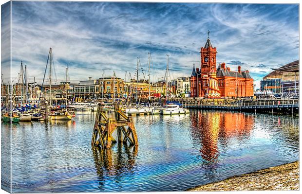 Cardiff Bay And The Pierhead Building Canvas Print by Steve Purnell