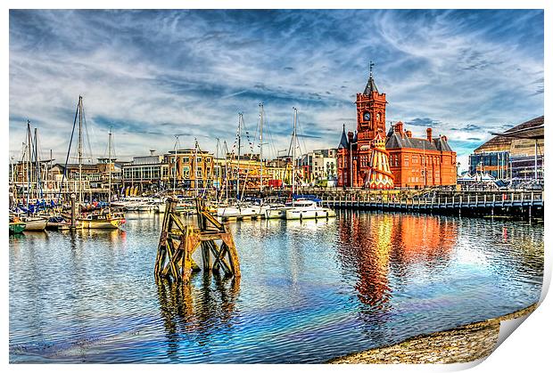 Cardiff Bay And The Pierhead Building Print by Steve Purnell