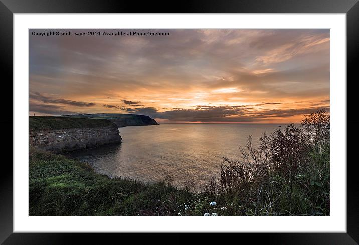  Boulby Cliffs at Sunset Framed Mounted Print by keith sayer