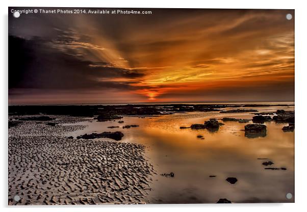  Beach Sunset Acrylic by Thanet Photos