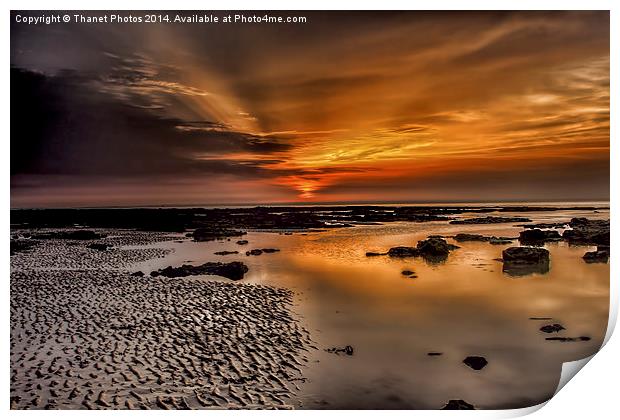  Beach Sunset Print by Thanet Photos