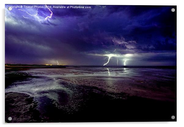  Lightning  storm Acrylic by Thanet Photos