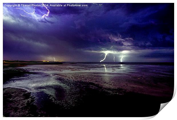  Lightning  storm Print by Thanet Photos