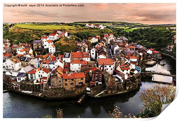 The Village of Staithes  Print by keith sayer