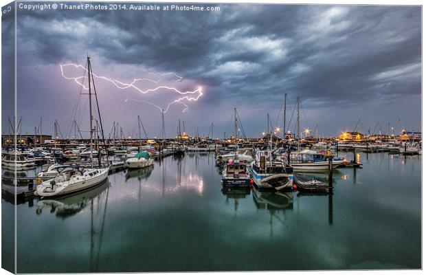  Harbour lightning Canvas Print by Thanet Photos