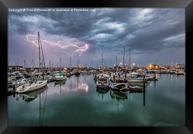  Harbour lightning Framed Print by Thanet Photos