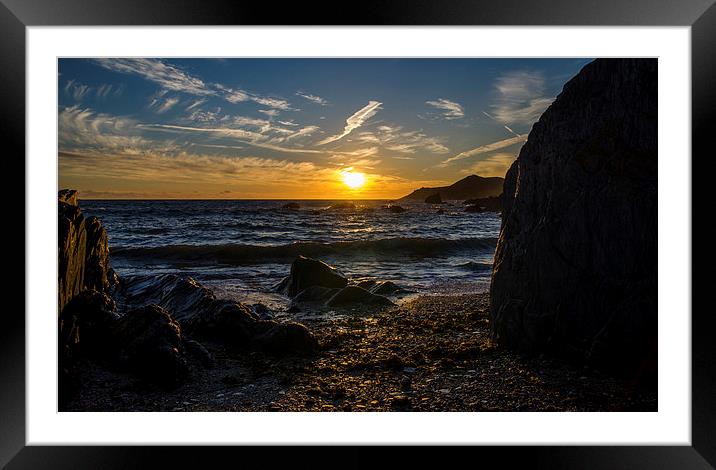  Sunset Over Woolacombe Beach Framed Mounted Print by Ben Kirby