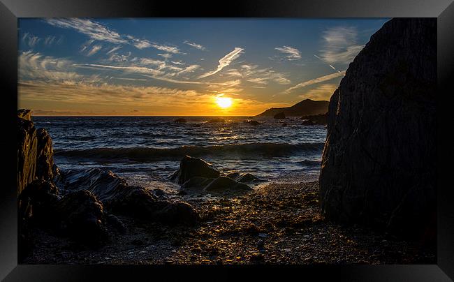  Sunset Over Woolacombe Beach Framed Print by Ben Kirby