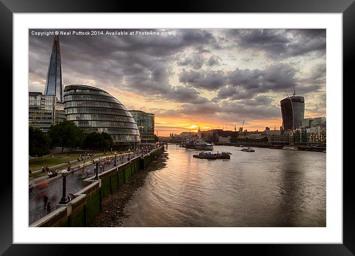  Sunset & Shard Framed Mounted Print by Neal P
