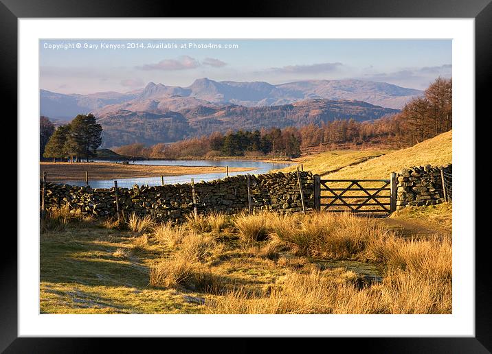  Gate through to the Langdale Pikes Framed Mounted Print by Gary Kenyon