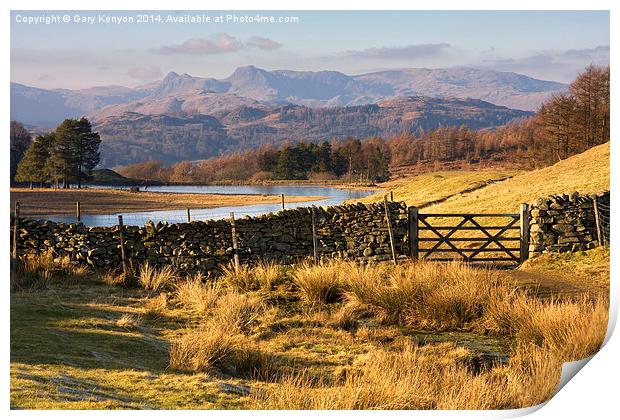  Gate through to the Langdale Pikes Print by Gary Kenyon