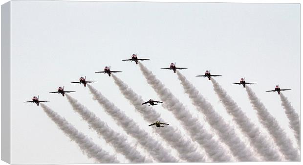Red Arrows and Gnats  Canvas Print by J Biggadike