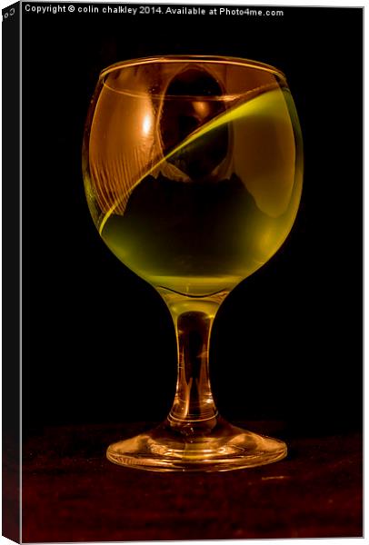  Sloping Wine in a Glass Canvas Print by colin chalkley