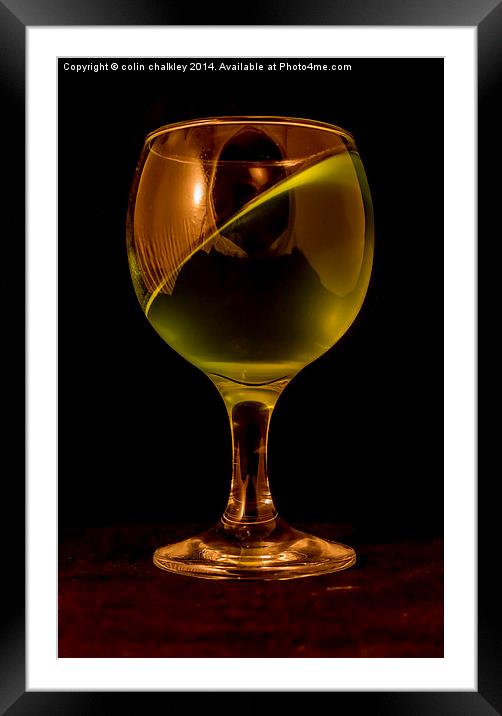  Sloping Wine in a Glass Framed Mounted Print by colin chalkley