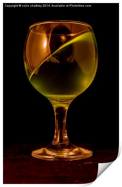  Sloping Wine in a Glass Print by colin chalkley