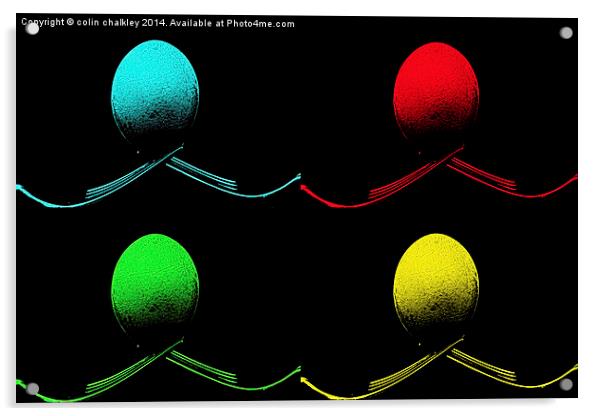  Pop Art Image of Eggs on Forks Acrylic by colin chalkley