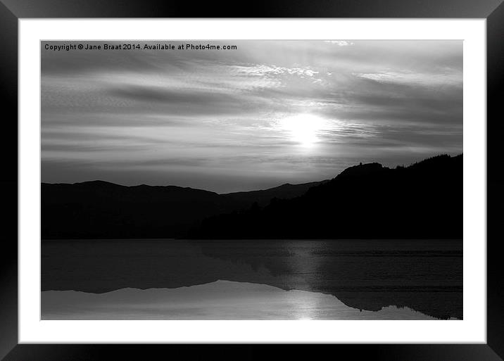  Argyll Sunset in Black and White Framed Mounted Print by Jane Braat