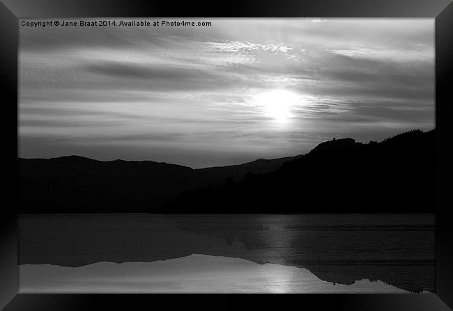  Argyll Sunset in Black and White Framed Print by Jane Braat
