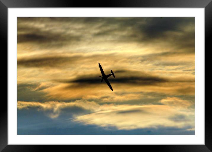  Spitfire Sunset Framed Mounted Print by Karl Butler